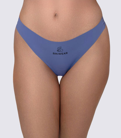 Blue underwear with 'Sin-Wear' logo on a white background